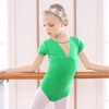 Children's dance service girl practice clothes short -sleeved puffy skirt Chinese dance girl ballet gauze skirt conjoined clothing clothing