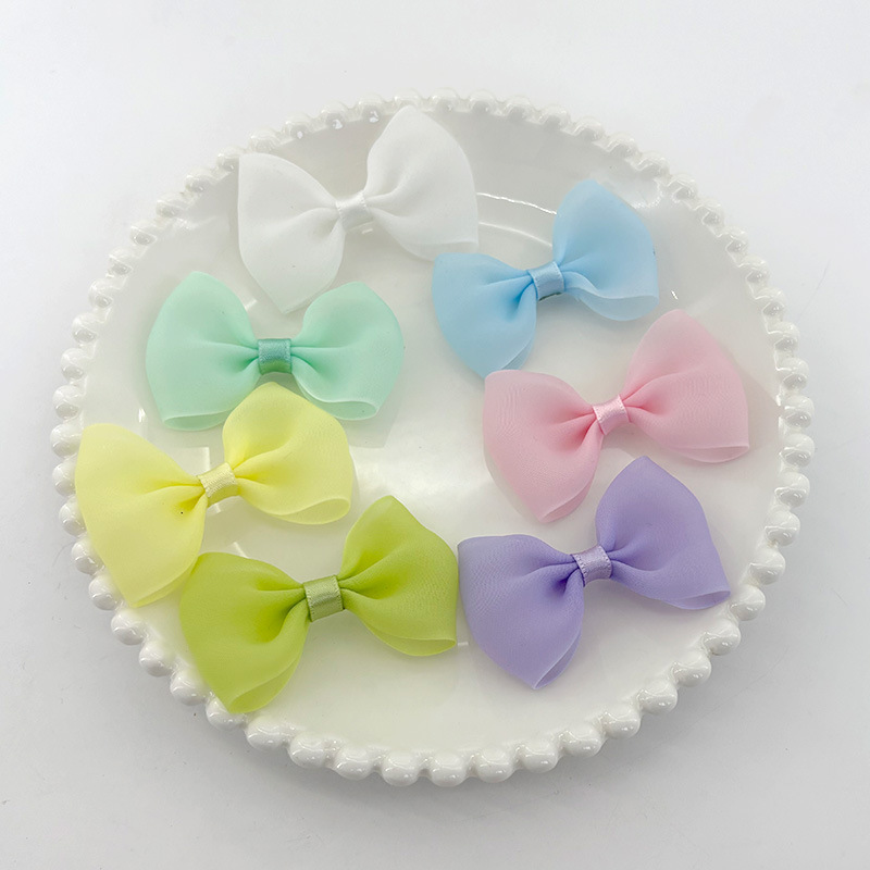 4X6Cm Jelly Yarn Bow Lace Mesh Texture Handmade DIY Hair Accessories Clothing Decorative Accessories Bow