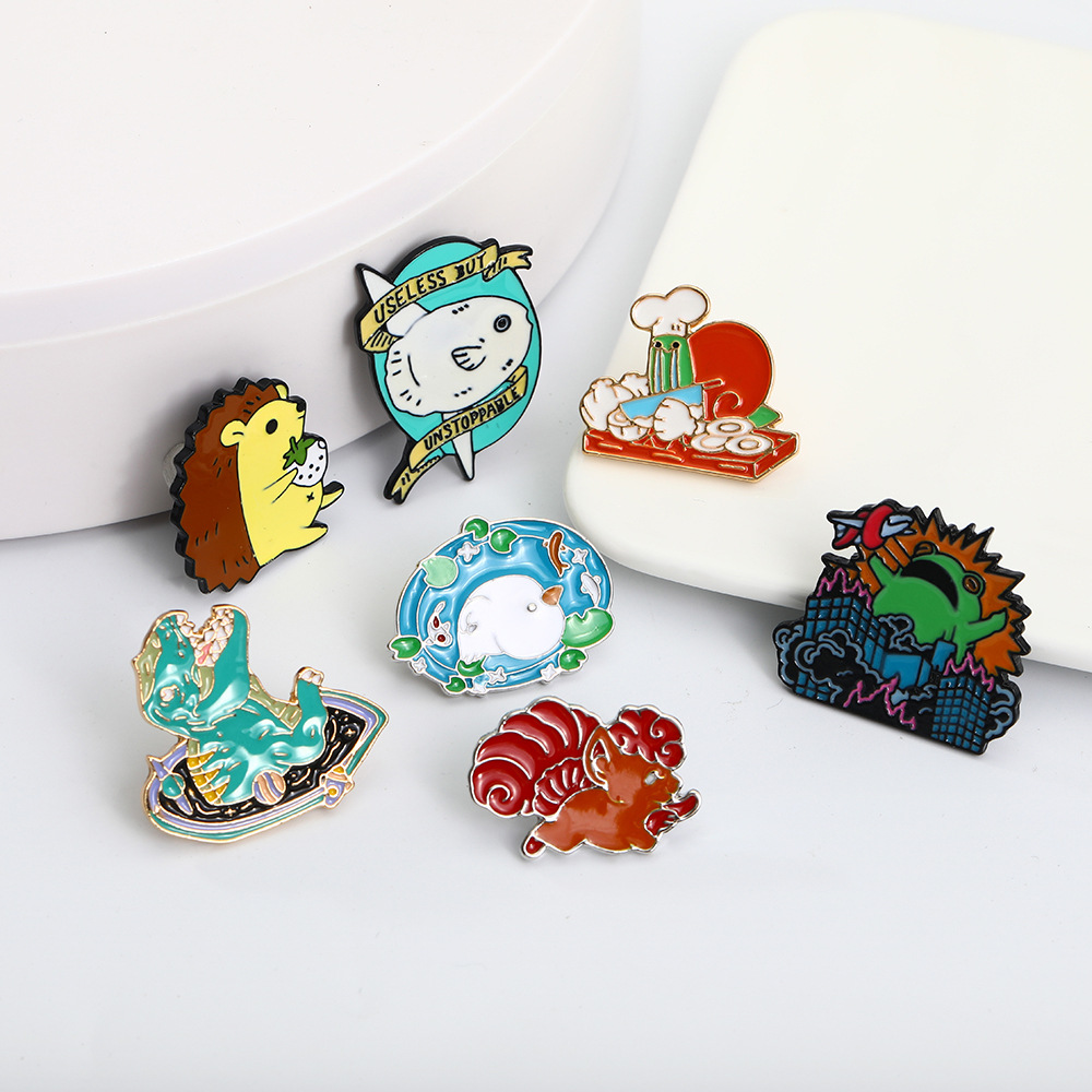 Business Occasion Alloy Material Frog Pattern Cartoon Style Pin Frog Alloy Enamel Unisex Brooches