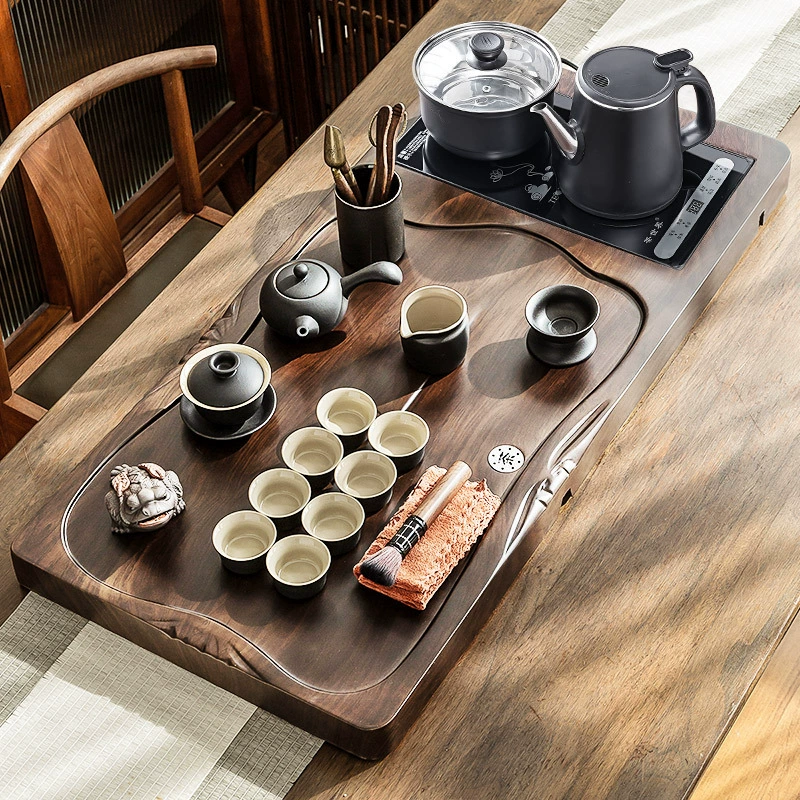 Полностью автоматический чайник, цельный чайный поднос из массива дерева