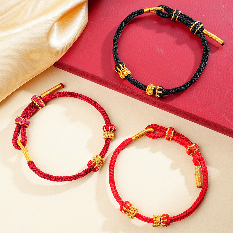 Eight-strand DIY red string bracelet for men and women, zodiac year bracelet, hand-woven, can be worn with beads, couple's bracelet, unisex