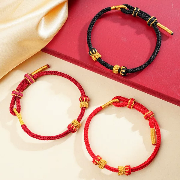 Eight-strand DIY red string bracelet for men and women, zodiac year bracelet, hand-woven, can be worn with beads, couple's bracelet, unisex