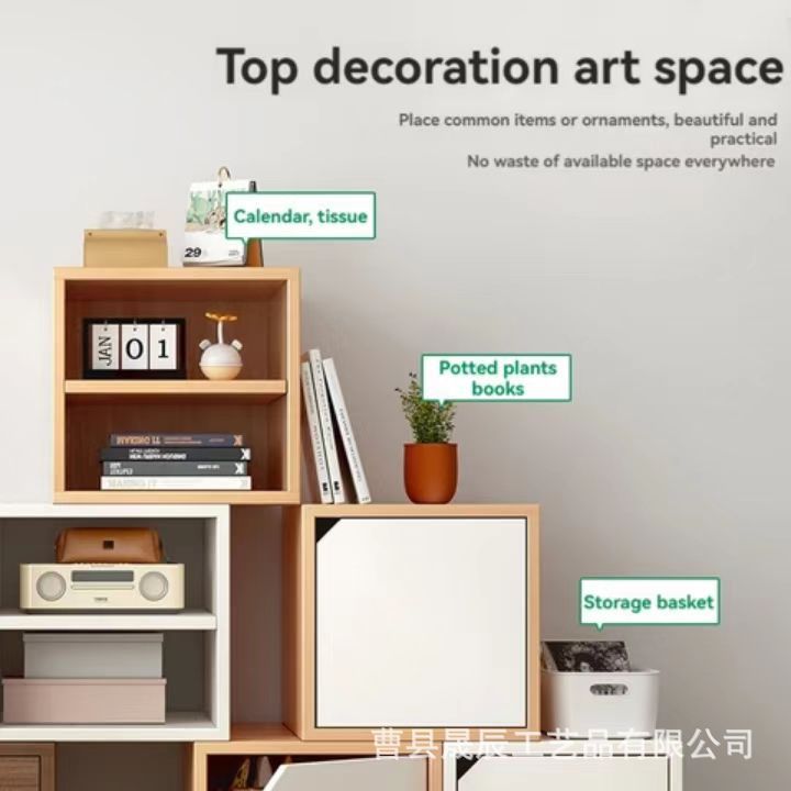 Estante de almacenamiento cuadrado de bambú y madera Estante de exhibición de perfume hecho a mano de mesa de la sala de estar Estante de acabado de madera junto a la cama del dormitorio al por mayor