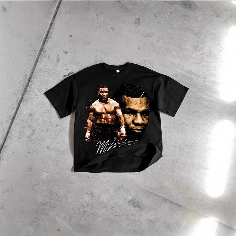 Tyson Original Boxing Champion American Distressed Street Style National Trend Pure Cotton Retro Vtg Boxing Long and Short Sleeve Sweatshirt