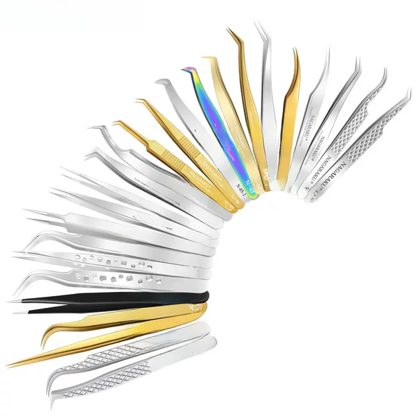 NAGARAKU grafting eyelash tweezers beauty eyelash precision flowering straight tweezers curved tweezers dolphin clip gold feather clip beauty tools