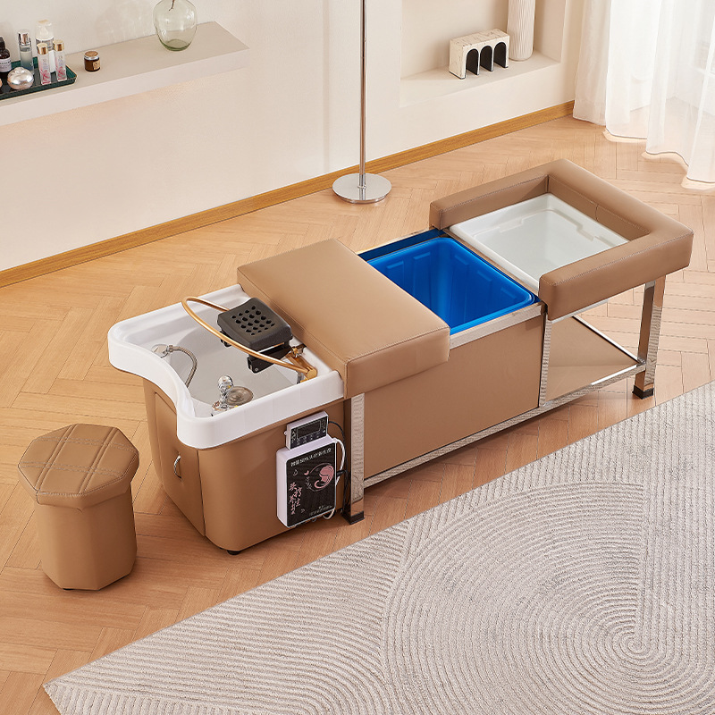 Cama de masaje de circulación de agua de temperatura constante tipo almacenamiento de agua de salón de belleza sin conexión de cabeza y pie