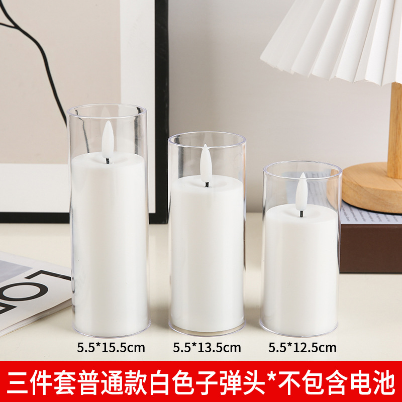 LED vela electrónica acrílico taza de vidrio vela luz fiesta boda decoración vela electrónica