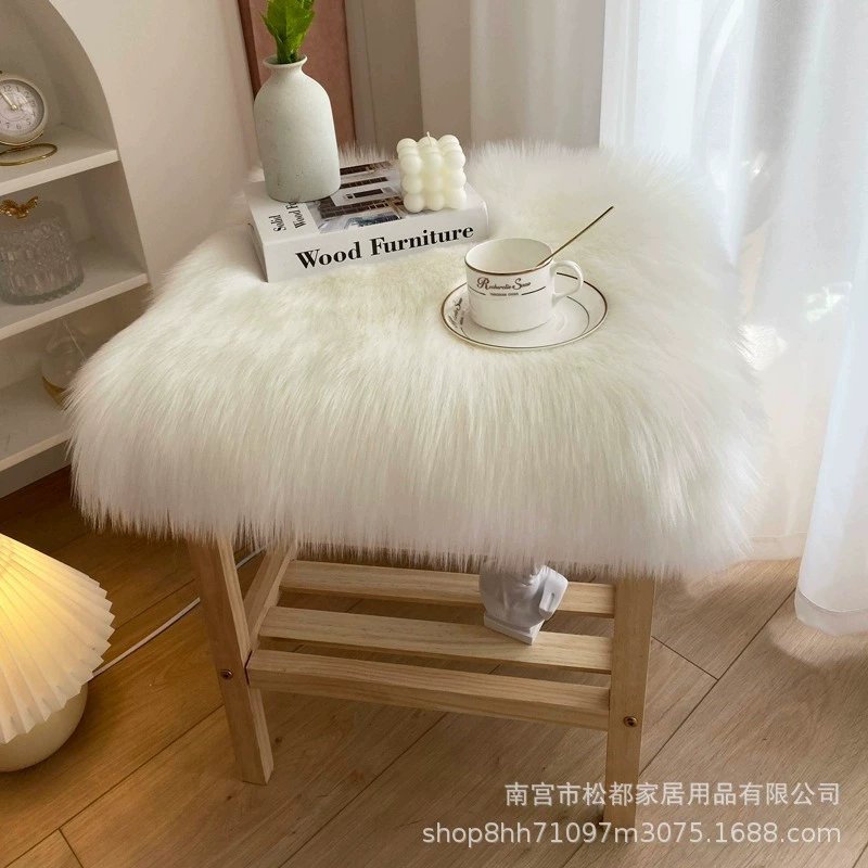 Плюшевые тумбочки шерстяные коврики имитация шерстяных ковриков для стула настольные коврики для туалетного столика