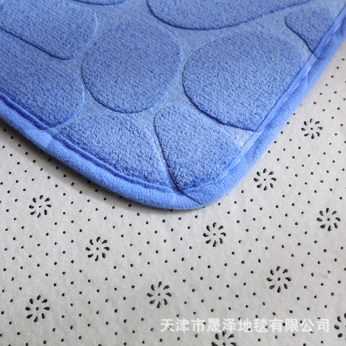 Floral Eggstone Coral Velvet Bathroom Mat Cross-border 3D Memory Texture Sponge Non-slip Absorbent Entrance Mat
