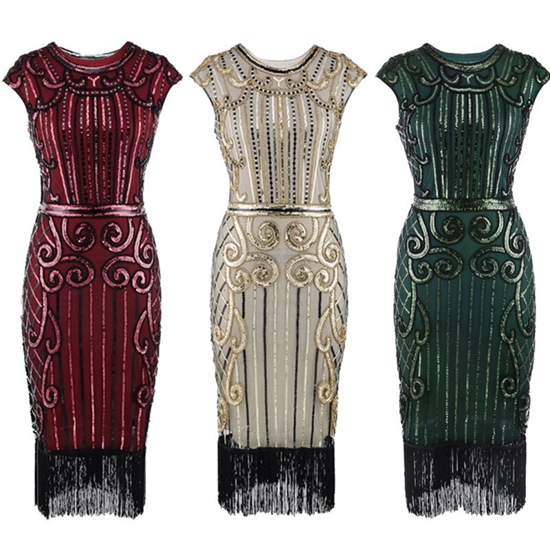 1920 Amazon's New Retro Style Sequined Beaded Dress Fashionable Tassel Dress Aliexpress Tassel Embroidery 1920 Amazon's New Retro Style Sequined Beaded Dress Fashionable Tassel Dress Aliexpress Tassel Embroidery