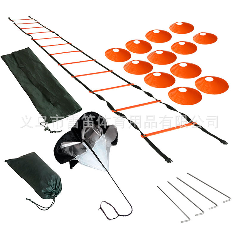 Agilidad escalera traje fútbol escalera de velocidad escalera de salto traje fijo resistencia paraguas signo placa con suelo clavo escalera de salto