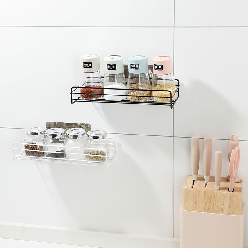 Wrought Iron Bathroom Storage Rack Wall Hanging Shampoo and Shower Gel Storage Rack Toilet Non-Drilling Viscose Toiletries Rack