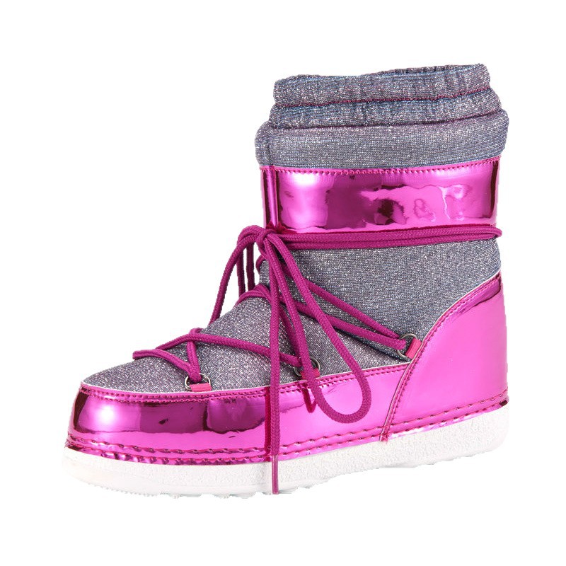 Botas de Nieve y Esquí Lunar para Mujer de Tela de Malla Impermeable Antideslizante para Esquí