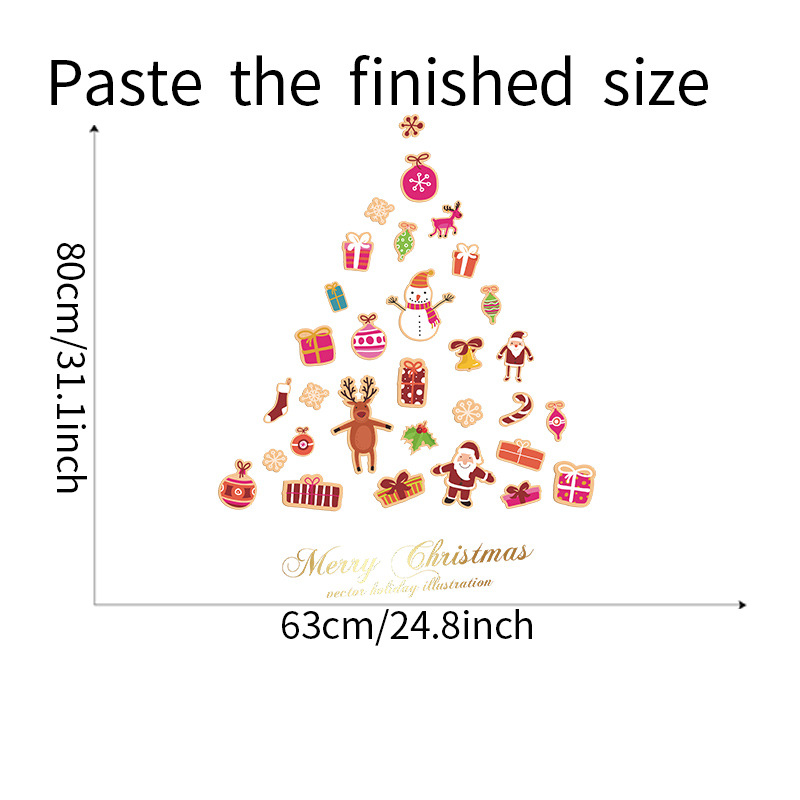 New Xmas005 Christmas Children's Room Cartoon Candy Wall Glazing Plate Glass Decorative Wall Sticker display picture 1