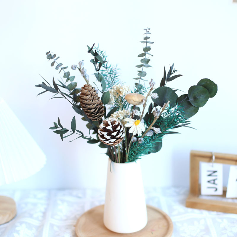 真花永生花高级干花花束满天星向日葵家居装饰摆件DIY拍照道具