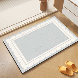 简约清新浴室地垫软硅藻泥吸水防滑垫马年卫生间厕所门口耐脏脚垫