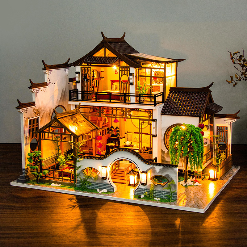 弘達diy小屋古風詩情画意木造の手作り建築は大型別荘の創意玩具を飾って贈り物をします。|undefined