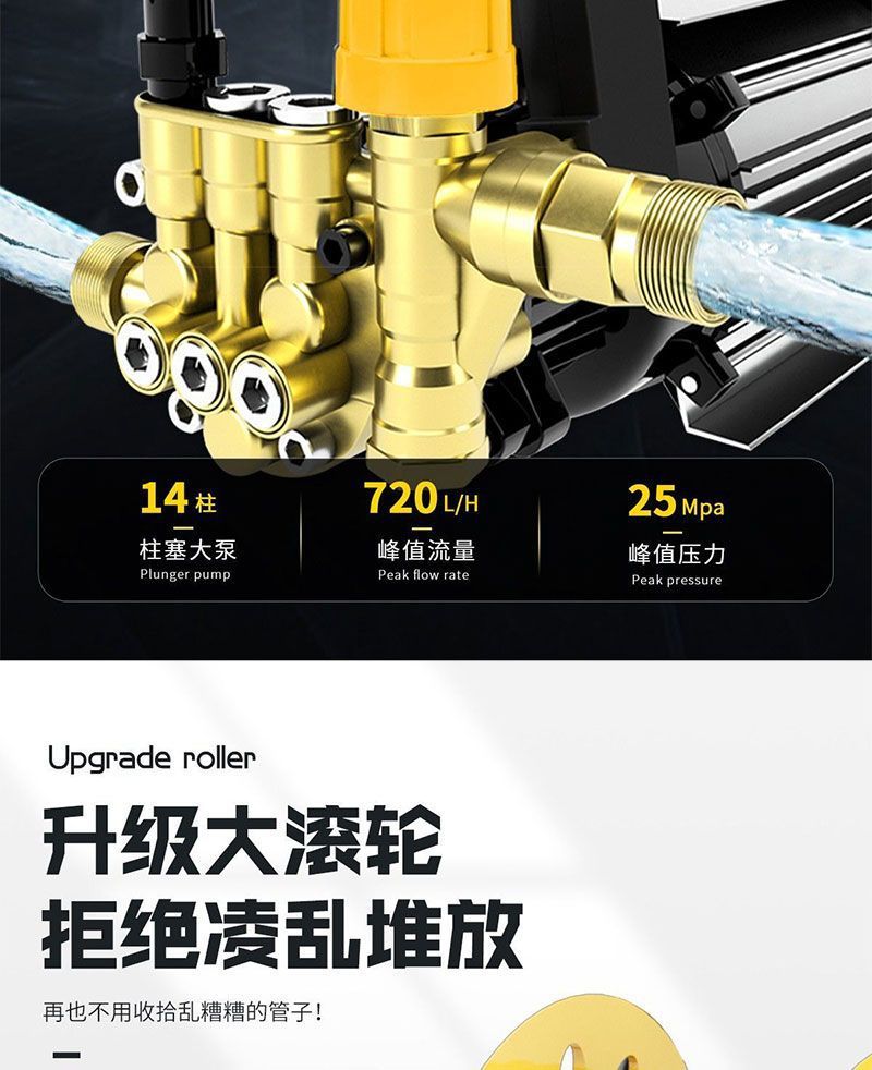 Car Washing Machine 220V High-Pressure Household High-Power New Model Water Gun for Cleaning Floors and Washing Cars with Pressure Booster Pump