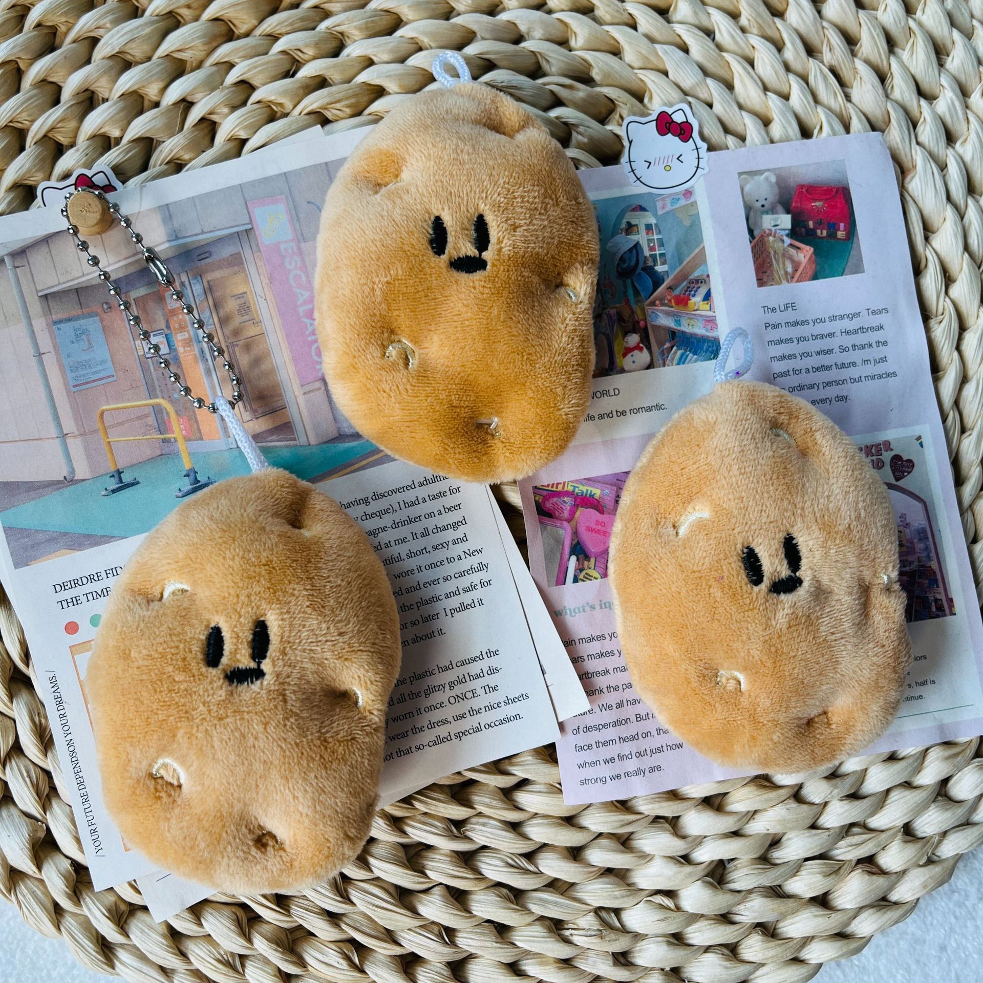 超萌可愛土豆玩偶掛件毛絨鑰匙圈創意公仔蔬菜食物鑰匙扣學生掛飾