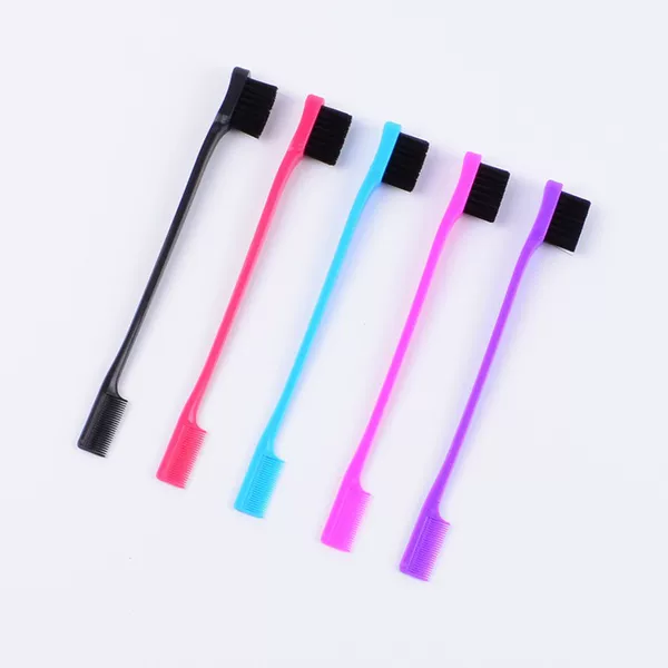 Cross-border spot beauty double eyebrow brush makeup brush multifunctional eyebrow brush dual-purpose toothbrush type broken hair brush portable