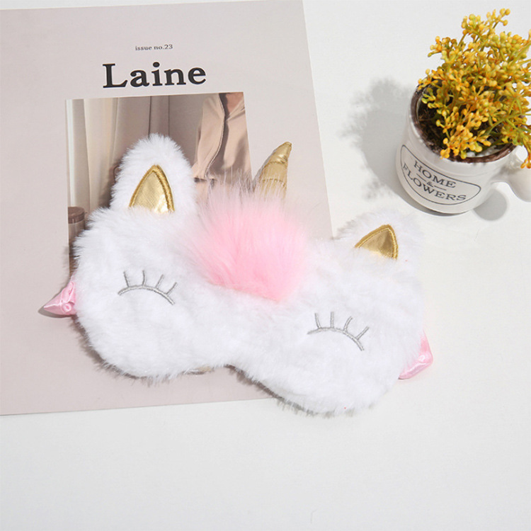 Yiwu fábrica en stock nueva felpa máscara de ojo de dibujos animados animal de doble uso del sueño sombreado máscara de ojo hielo compresa caliente máscara de ojo