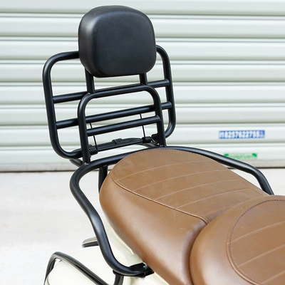Nanfang Feige 150 Front Rack: Motorcycle tail - black-backrest-rear-shelf