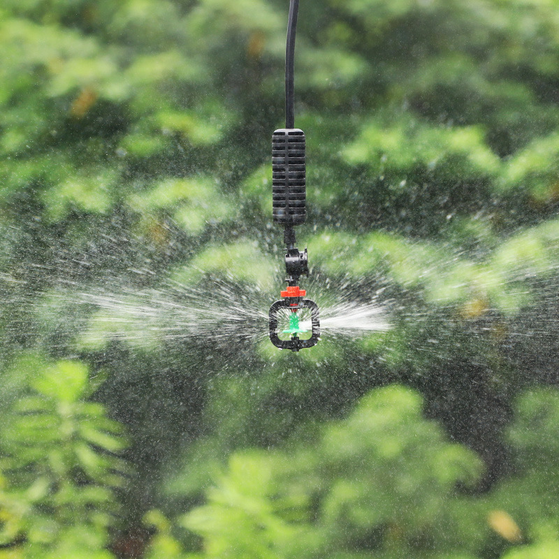 Micro boquilla de pulverización Fujian marco rotatorio invernadero de pulverización de enfriamiento humidificación ligera niebla inserta set de pulverización de elevación de púas sin impuestos