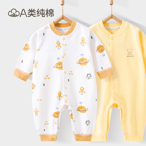 Newborn Category A children baby spring and autumn Anyang infant and children's clothing long-sleeved baby clothes bottoming jumpsuit