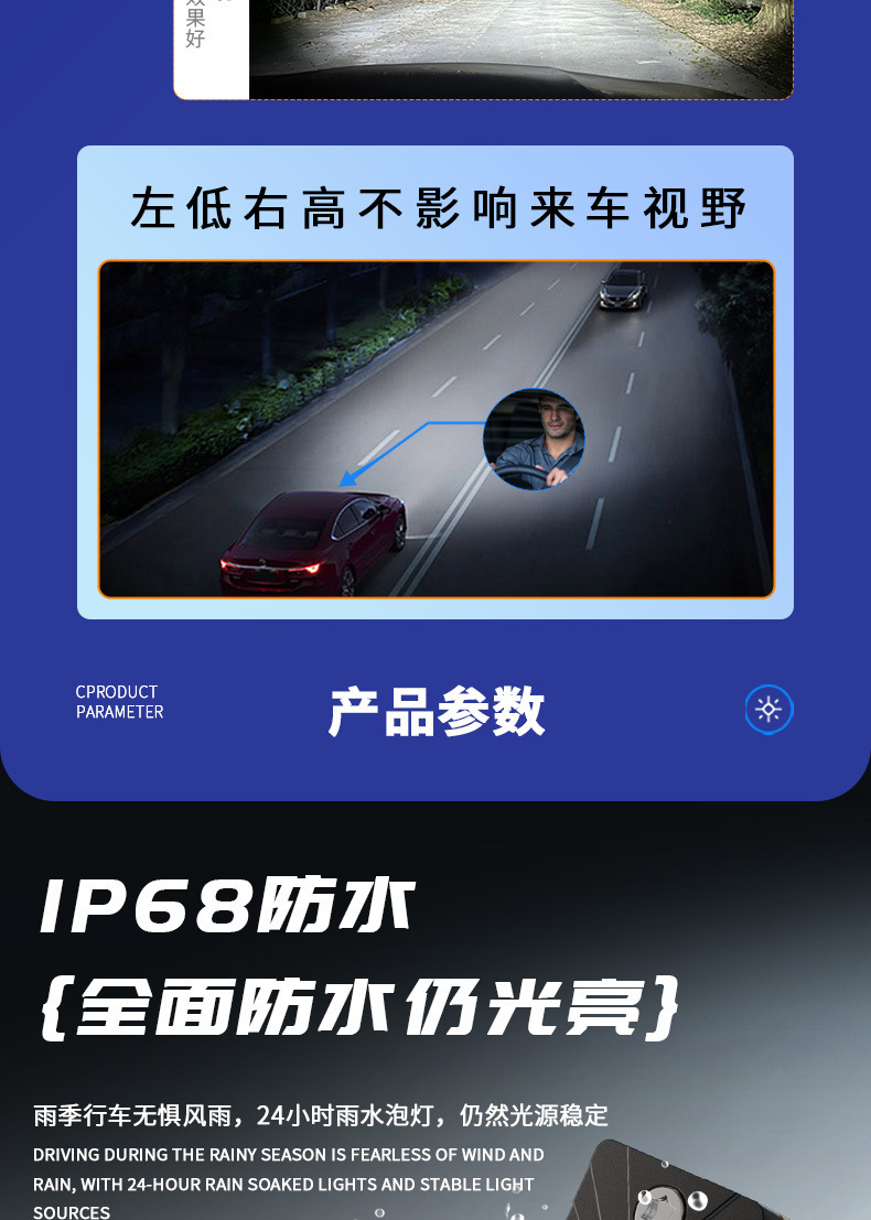 Cross-Border New M9 Plug-In 1:1 Car Light Led Headlight Non-Destructive Installation Comes with Decoding High and Low Beam Bulbs