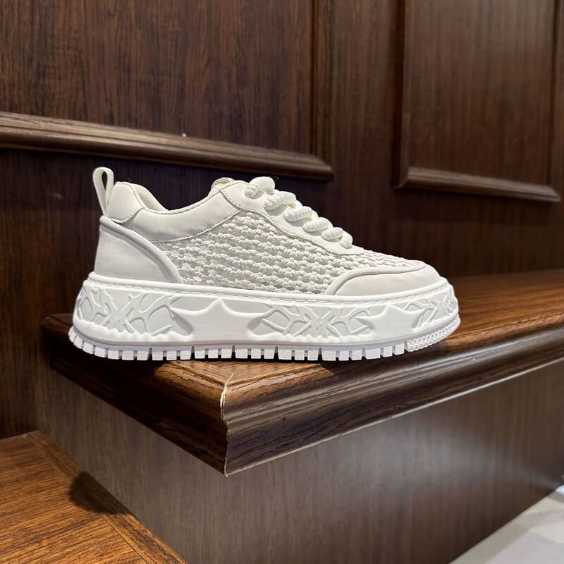Men's Shoes, Summer Breathable Mesh Niche Design Casual Sneakers, Youth High-End Versatile Thick-Soled White Trendy Shoes Men's Shoes, Summer Breathable Mesh Niche Design Casual Sneakers, Youth High-End Versatile Thick-Soled White Trendy Shoes