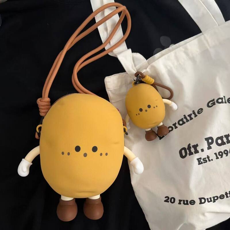2025 New Cute Potato Mobile Phone Bag Coin Purse Creative Casual Shoulder Crossbody Bag Mini Silicone Headphone Bag 2025 New Cute Potato Mobile Phone Bag Coin Purse Creative Casual Shoulder Crossbody Bag Mini Silicone Headphone Bag