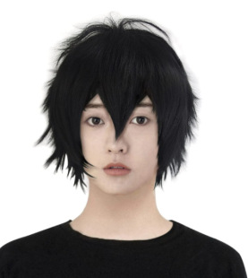 One Piece Luffy cos Wig Anime cosplay Style Wig Black Anime Wig cos
