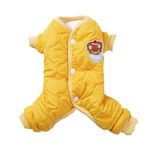 Autumn/Winter Small Dog Minimalist Ins Style Quilted Four-Legged Cotton Coat Cat Warm Clothing Small Dog Pet Apparel
