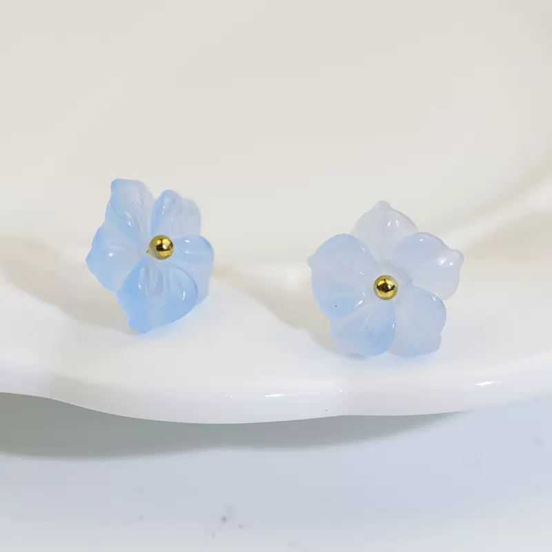 日韩小巧花朵耳钉简单 学生个性简约ins五瓣花耳骨钉一件代发
