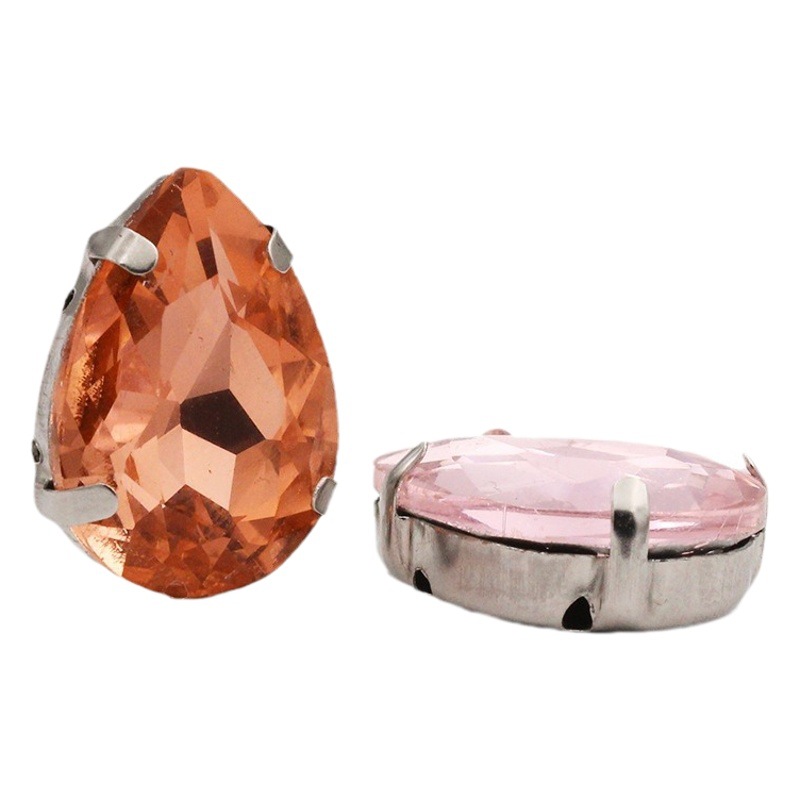 Diamante de garra de forma especial de fondo puntiagudo de gota de agua, soporte de fondo K blanco que no se desvanece, vestido de novia de bricolaje, accesorios, accesorios, taladro de garra cosido a mano