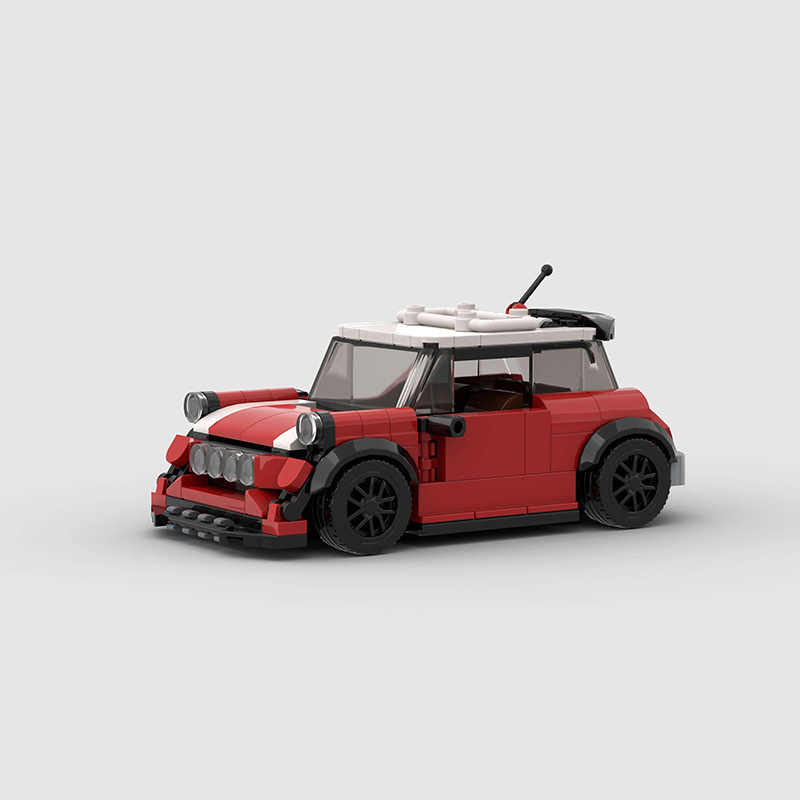 Mini Cooper Racing sports car Compatible with Lego Moc Small Particles Assembled Children's Building Blocks Toys Cross-border Wholesale