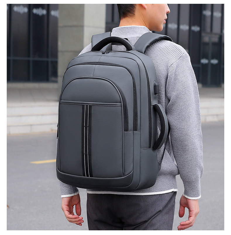 New cross-border large-capacity waterproof backpack, men's high-end 17.3-inch laptop bag, double-shoulder business bag undefined