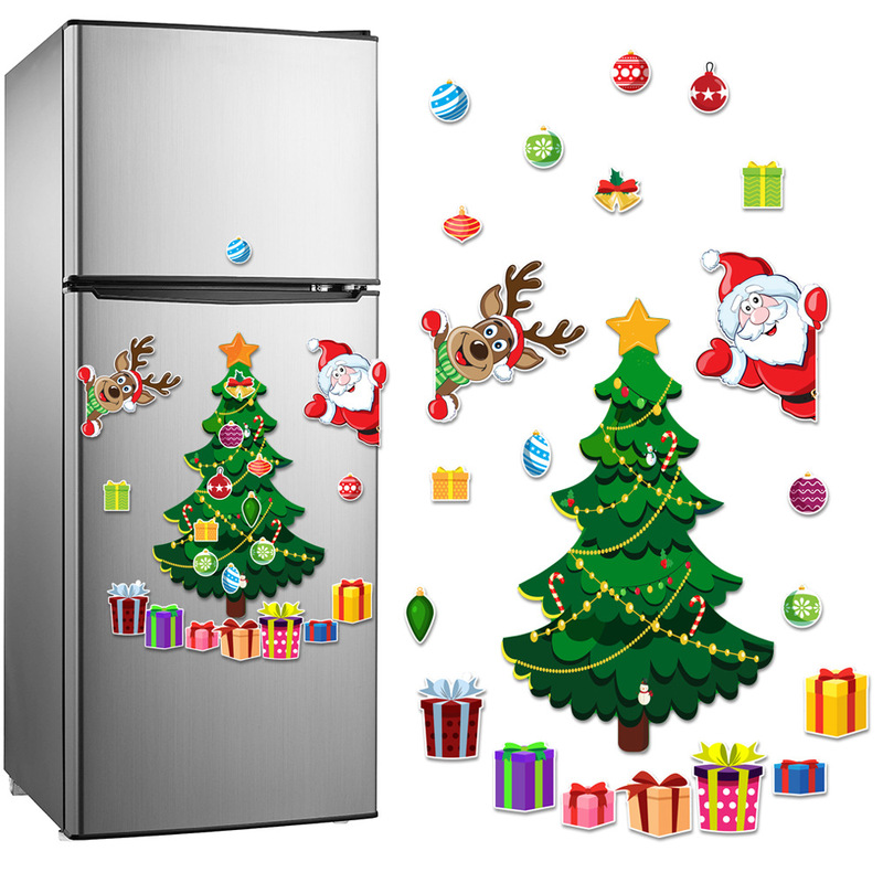 CT131 Christmas decoration refrigerator stickers Christmas tree magnetic stickers Santa Claus magnetic festival decoration party atmosphere