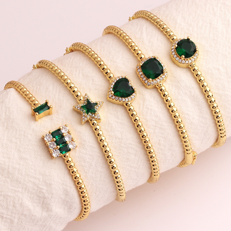 Fashion Geometric Copper Plating Zircon Bangle 1 Piece