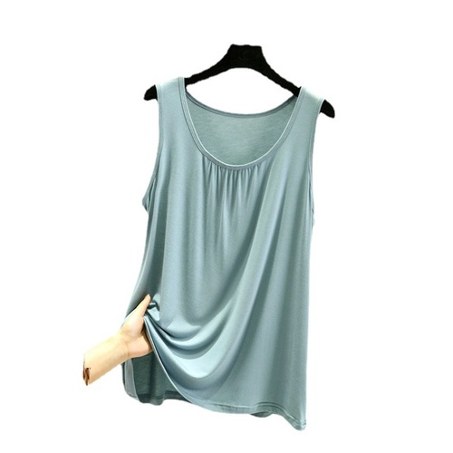 Loose Crepe Modale Summer Women's Plus Size Sleeveless Outerwear Versatile Base Top Sheath Thin Blouse