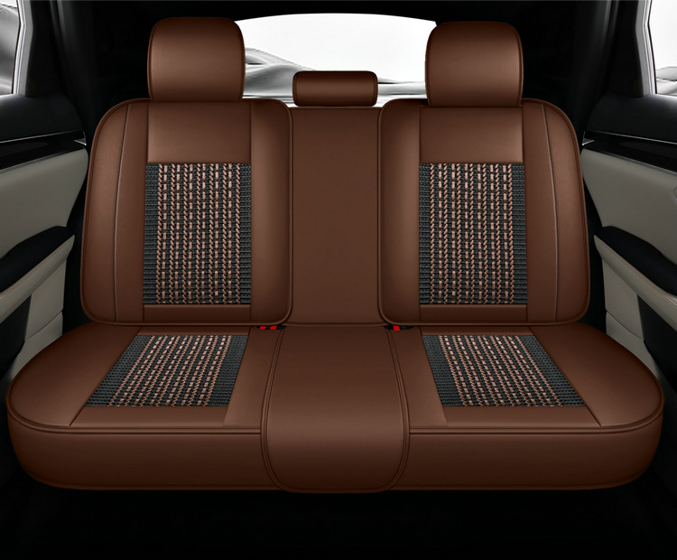 Ice Silk Car Seat Cushion with Fixed Lumbar Support for All Seasons, Cross-Border Car Seat Cover Vacuum Packaging and Shipping Manufacturer