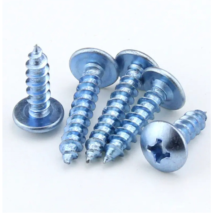 批发 上海产高硬度 兰白锌大扁头自攻螺丝 十字大扁头自攻螺钉