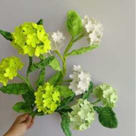 高端仿真花家居客厅装饰花单枝花婚庆插花美陈摆设仿真5头木绣球