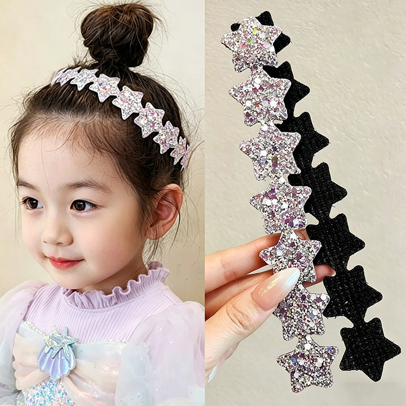 Magic Hair Tape Extension for Fixing Stray Hair, Hair Stickers for Women, Hair Clips, Bangs Stickers, Children's Magic Hairband, Silver Color