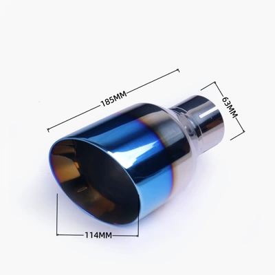 tailpipe with blue-plated rolled edge — Exhaust pipe