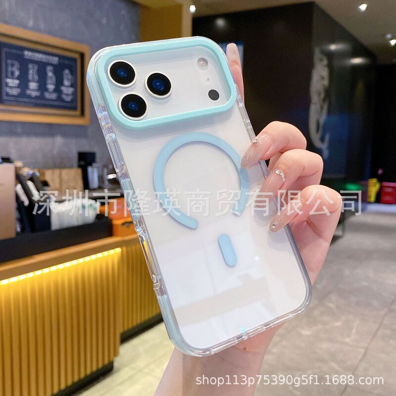 适用苹果17双色亚克力2.0磁吸iPhone17PROMAX透明手机壳17PRO果冻|undefined