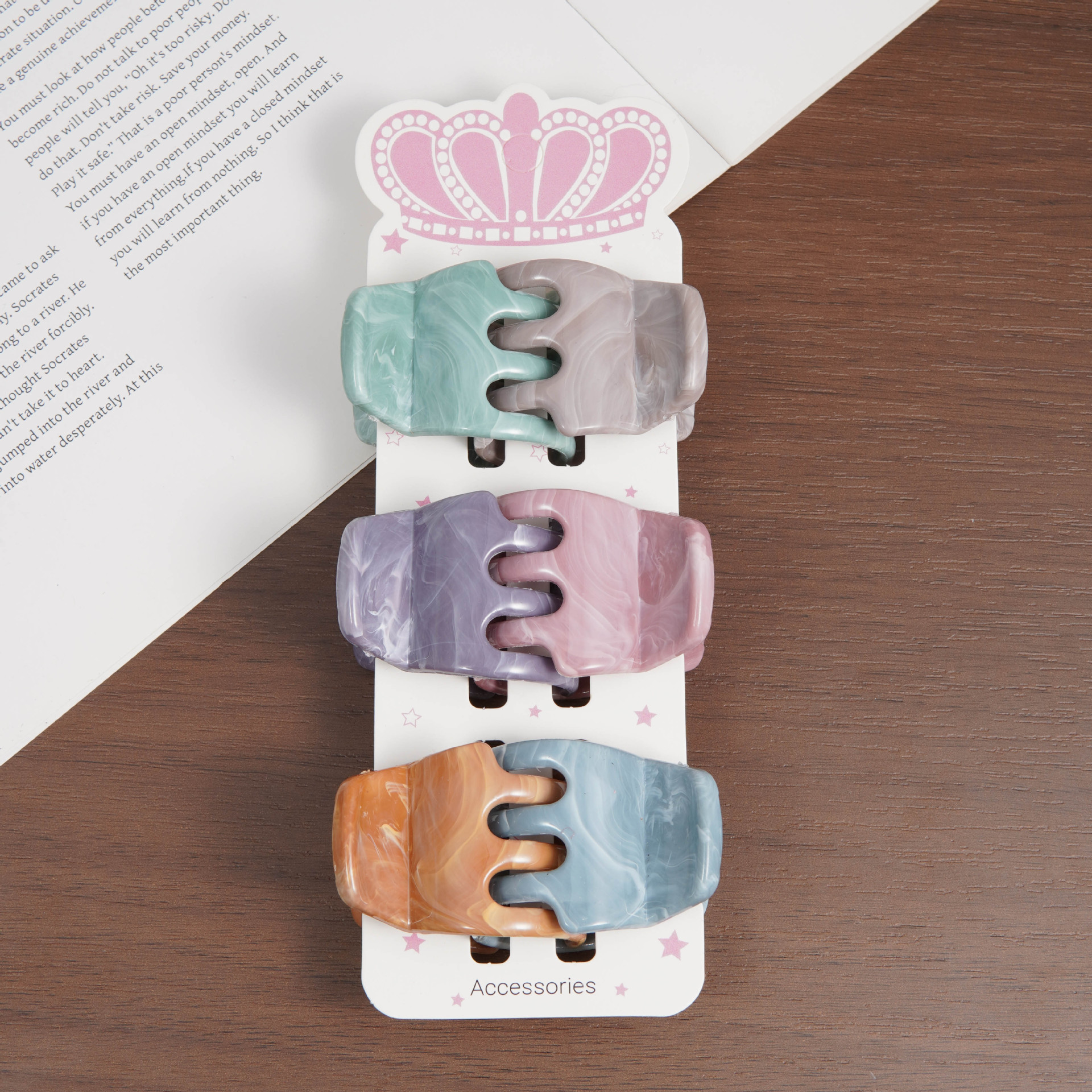 3.5cm 상단 카드(광택 흐름 패턴) 6개 세트