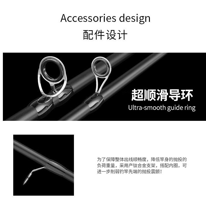 路亚竿 鱼竿M调碳素路亚杆直柄枪柄防爆竿稍一体式握把打黑钓鱼竿|undefined