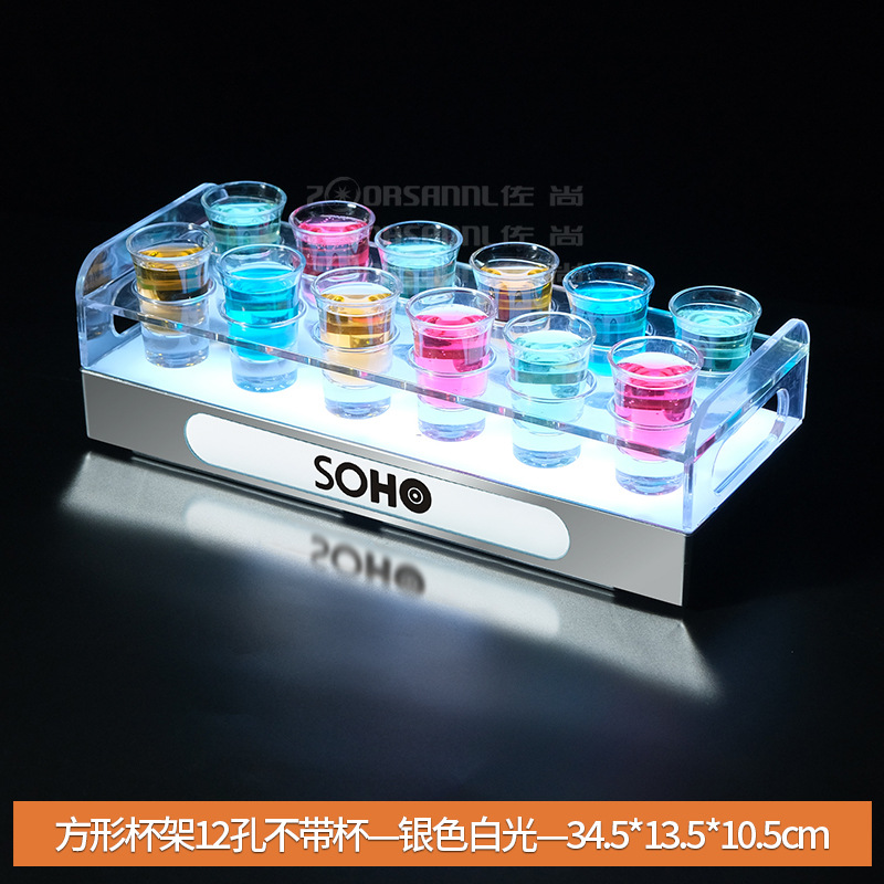 Fabricantes al por mayor barra KTV soporte de copa de bala luminosa soporte de copa de cóctel giratorio soporte de cóctel luminoso LED nocturno