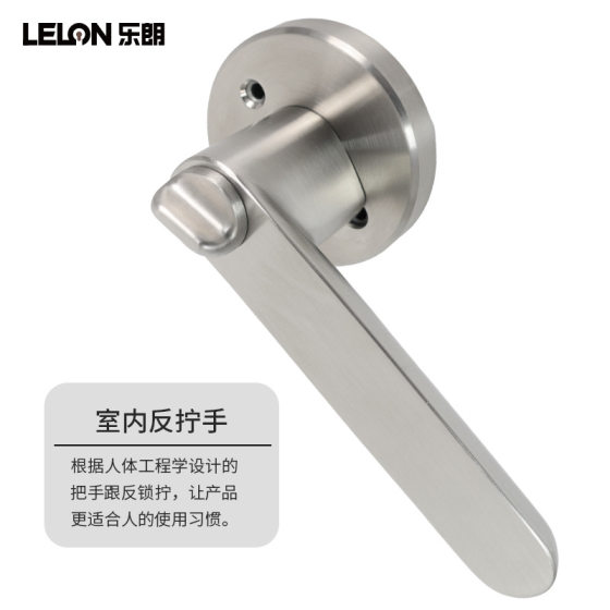 American stainless steel solid handle three-pole door lock cross-border wholesale keyless toilet bathroom indoor ball lock